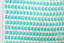 Load image into Gallery viewer, Framework Sitting Geese in Aqua Blue, Ellen Baker for Kokka Fabrics, Double Gauze Cotton Fabric, JG-41800-802C
