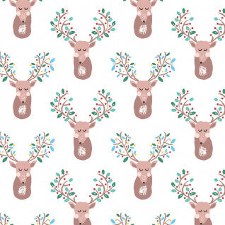 Pine Grove Sleeping Deer in White, Stella-701 White