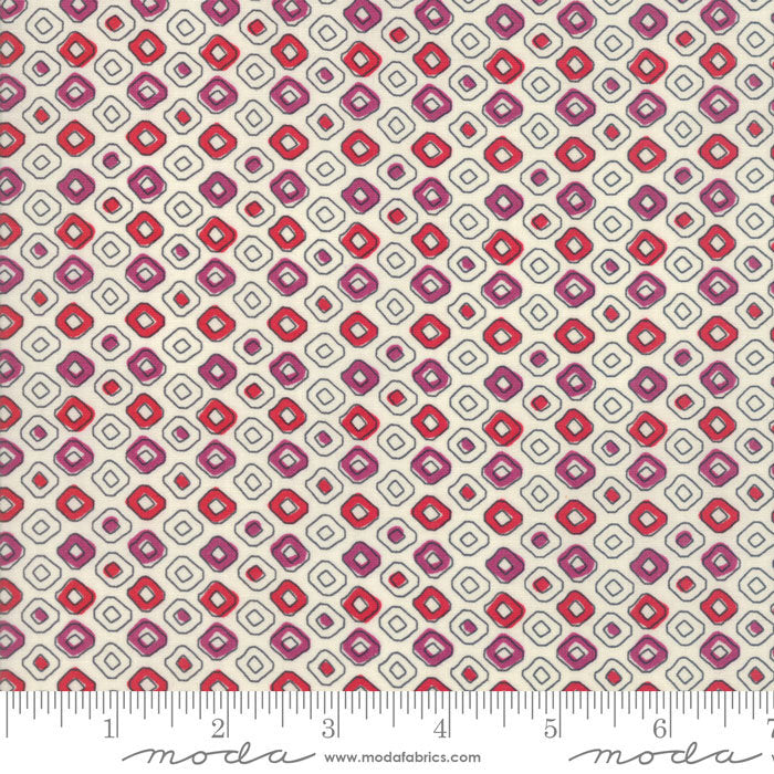 Spellbound Tribal Dots in Mystical Plum Vanilla Sky,  Urban Chiks, 100% Cotton, Moda Fabrics, 31115 11