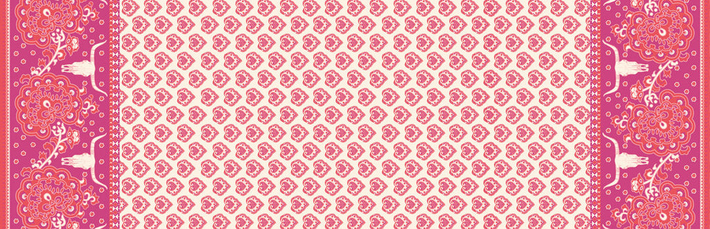 Spellbound Skull Double Border in Soul Pink,  Urban Chiks, 100% Cotton, Moda Fabrics, 31110 12