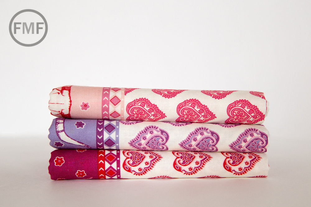 Spellbound Skull Double Border in Soul Pink,  Urban Chiks, 100% Cotton, Moda Fabrics, 31110 12
