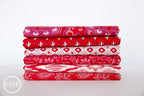 Spellbound Tribal Dots in Scarlet Red Vanilla Sky,  Urban Chiks, 100% Cotton, Moda Fabrics, 31115 15