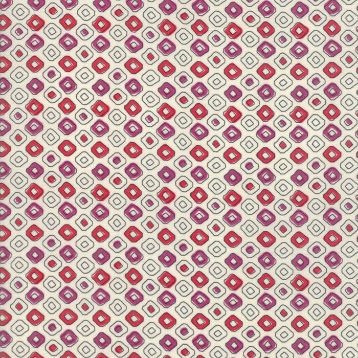 Spellbound Tribal Dots in Mystical Plum Vanilla Sky,  Urban Chiks, 100% Cotton, Moda Fabrics, 31115 11