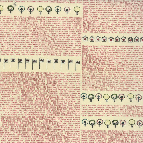 Road 15 Address Book in Apple Red, Sweetwater, Moda Fabrics, 100% Cotton Fabric, 5520 21