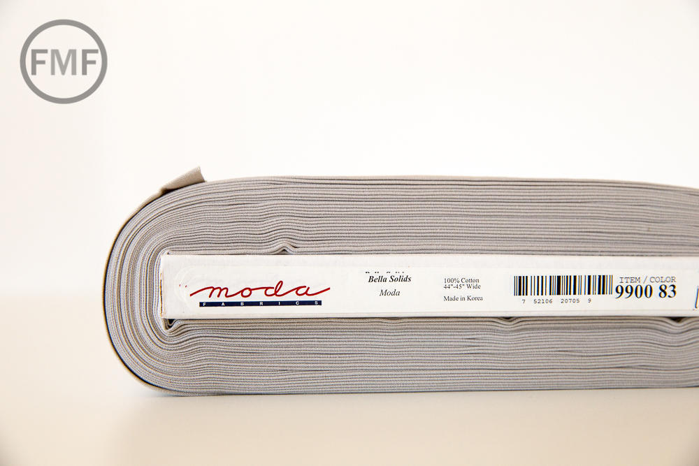 Gray Bella Cotton Solid Fabric from Moda, 9900 83