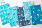 Perfectly Perched in Turquoise Bundle, 5 Pieces, Laurie Wisbrun, 100% Cotton, Robert Kaufman Fabrics, AWN-TUR-5