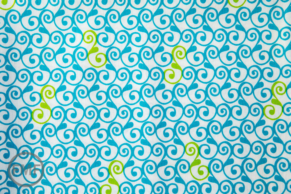 Perfectly Perched Swirl in Meadow, Laurie Wisbrun, Robert Kaufman Fabrics, 100% Cotton Fabric, AWN-12850-270 MEADOW
