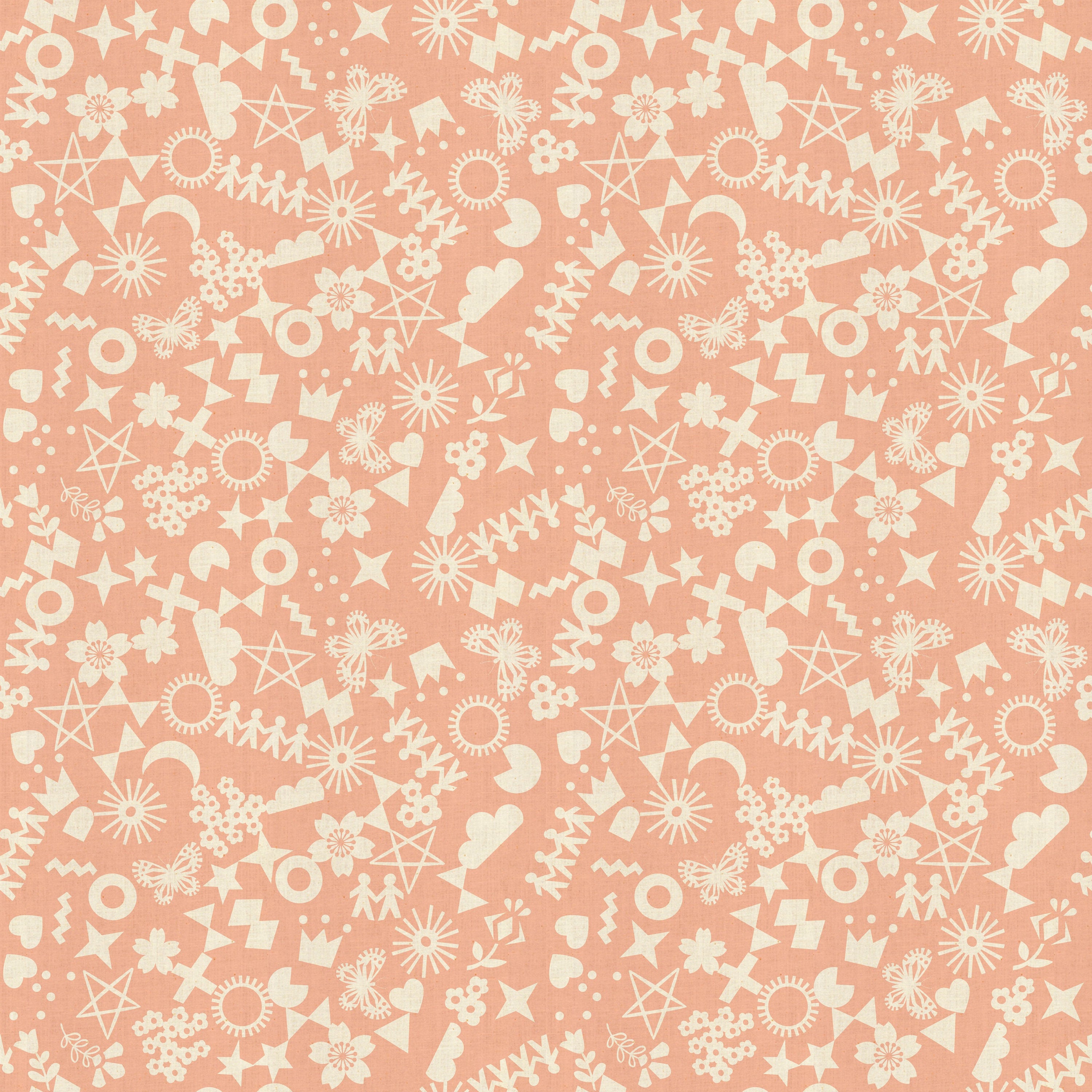 Paper Cuts Cut it Out in Peachy, Rashida Coleman Hale, Cotton and Steel, RJR Fabrics, 100% Cotton Fabric, 1968-04