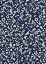 Load image into Gallery viewer, Paper Cuts Cut it Out in Navy, Rashida Coleman Hale, Cotton and Steel, RJR Fabrics, 100% Cotton Fabric, 1968-01
