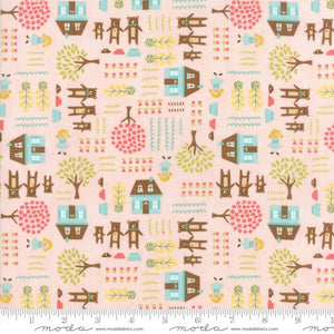 Home Sweet Home Goldie and the Three Bears in Pink, Stacy Iest Hsu, 100% Cotton Fabric, Moda Fabrics, 20572 12