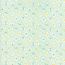 Load image into Gallery viewer, Home Sweet Home Garden Cameo Wallpaper in Cream and Aqua Blue, Stacy Iest Hsu, 100% Cotton Fabric, Moda Fabrics, 20576 21
