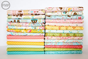Home Sweet Home Garden Cameo Wallpaper in Cream and Aqua Blue, Stacy Iest Hsu, 100% Cotton Fabric, Moda Fabrics, 20576 21
