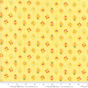 Home Sweet Home Garden Cameo Wallpaper in Yellow, Stacy Iest Hsu, 100% Cotton Fabric, Moda Fabrics, 20576 18