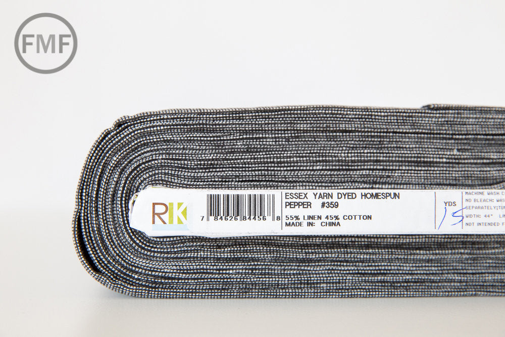 PEPPER Homespun Yarn Dyed Essex, Linen and Cotton Blend Fabric from Robert Kaufman, E114-359