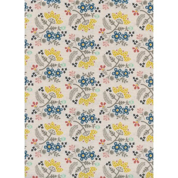 Paper Cuts Paper Bouquet in Lemon, Rashida Coleman Hale, Cotton and Steel, RJR Fabrics, 100% Cotton Fabric, 1966-001