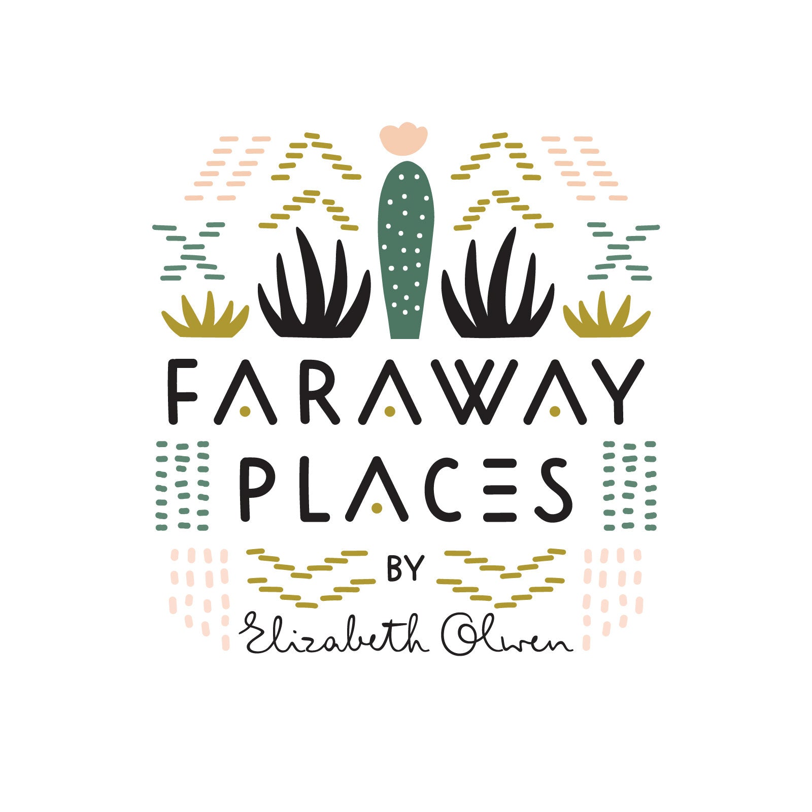Faraway Places Llama Life in Ivory, Elizabeth Olwen, 100% GOTS-Certified Organic Cotton, Cloud9 Fabrics, 207703