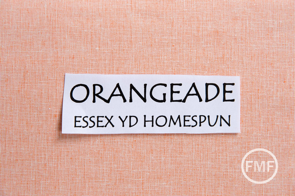 ORANGEADE Homespun Yarn Dyed Essex, Linen and Cotton Blend Fabric from Robert Kaufman, E114-853 ORANGEADE