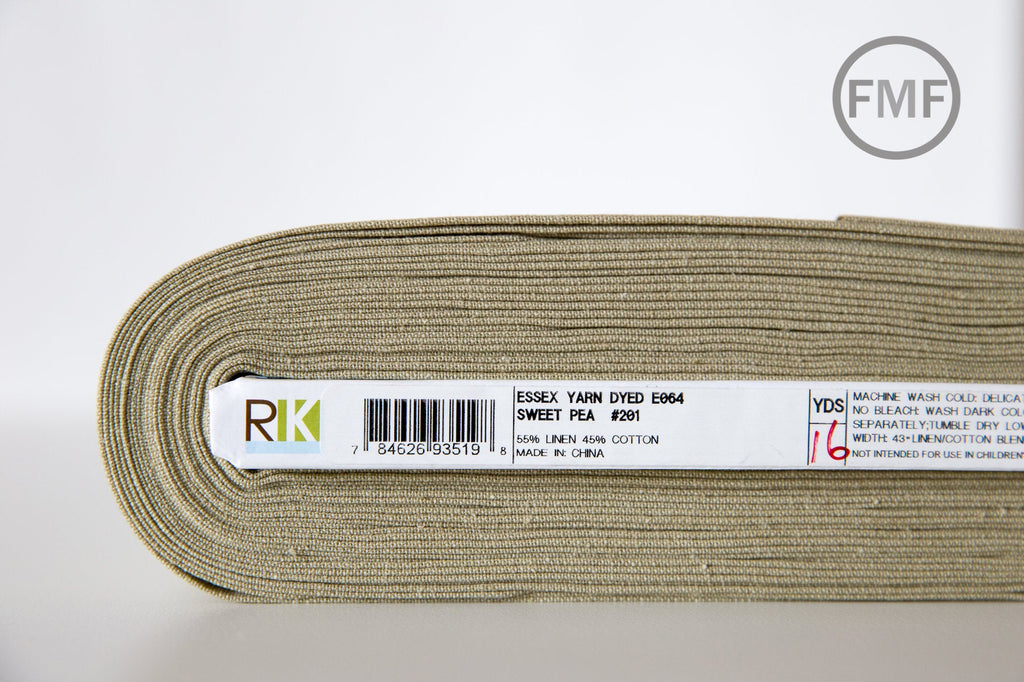 SWEET PEA Yarn Dyed Essex, Linen and Cotton Blend Fabric from Robert Kaufman, E064-201 Sweet Pea