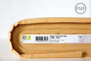34-Inch End Remnant OCHRE Yarn Dyed Essex, Linen and Cotton Blend Fabric, E064-1704 OCHRE
