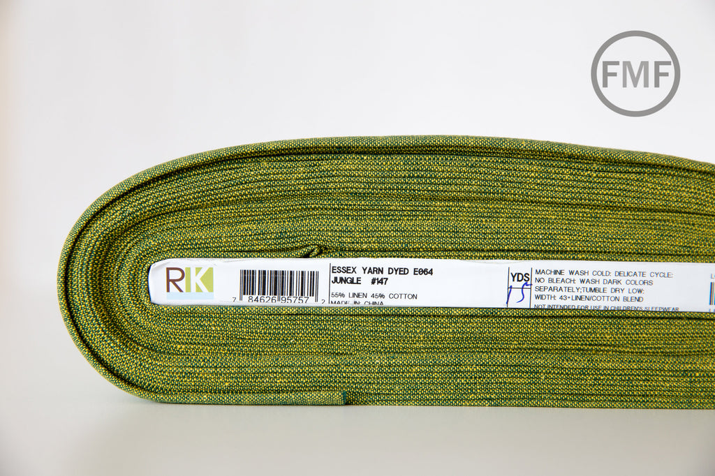 JUNGLE Yarn Dyed Essex, Linen and Cotton Blend Fabric from Robert Kaufman, E064-147 JUNGLE
