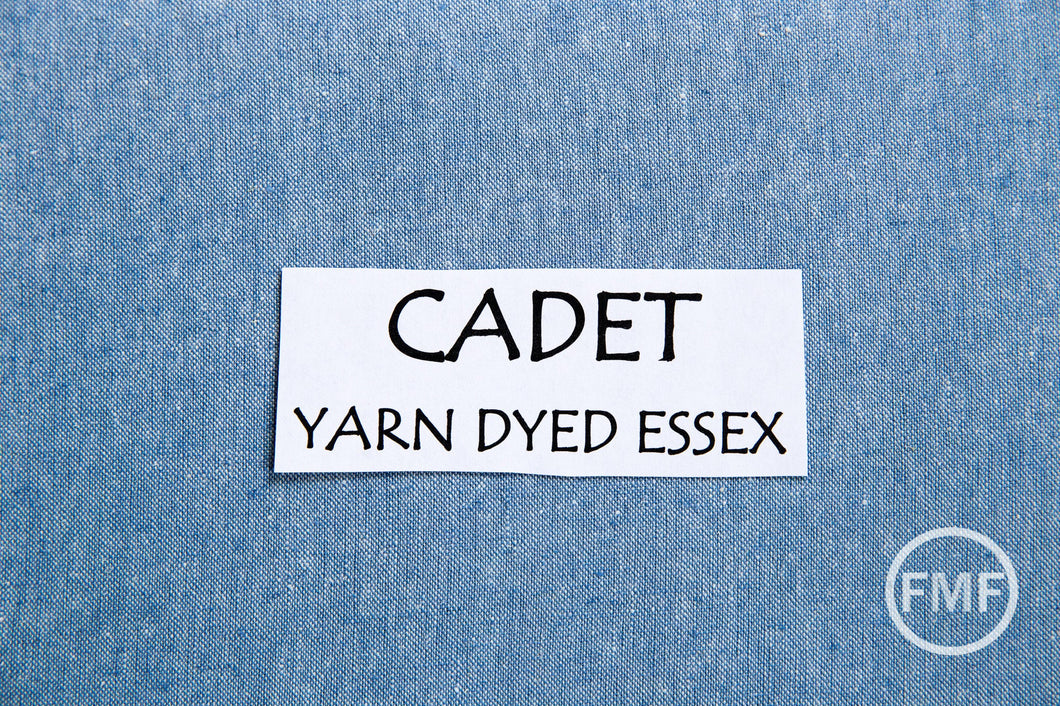 CADET Yarn Dyed Essex, Linen and Cotton Blend Fabric from Robert Kaufman, E064-1058 CADET