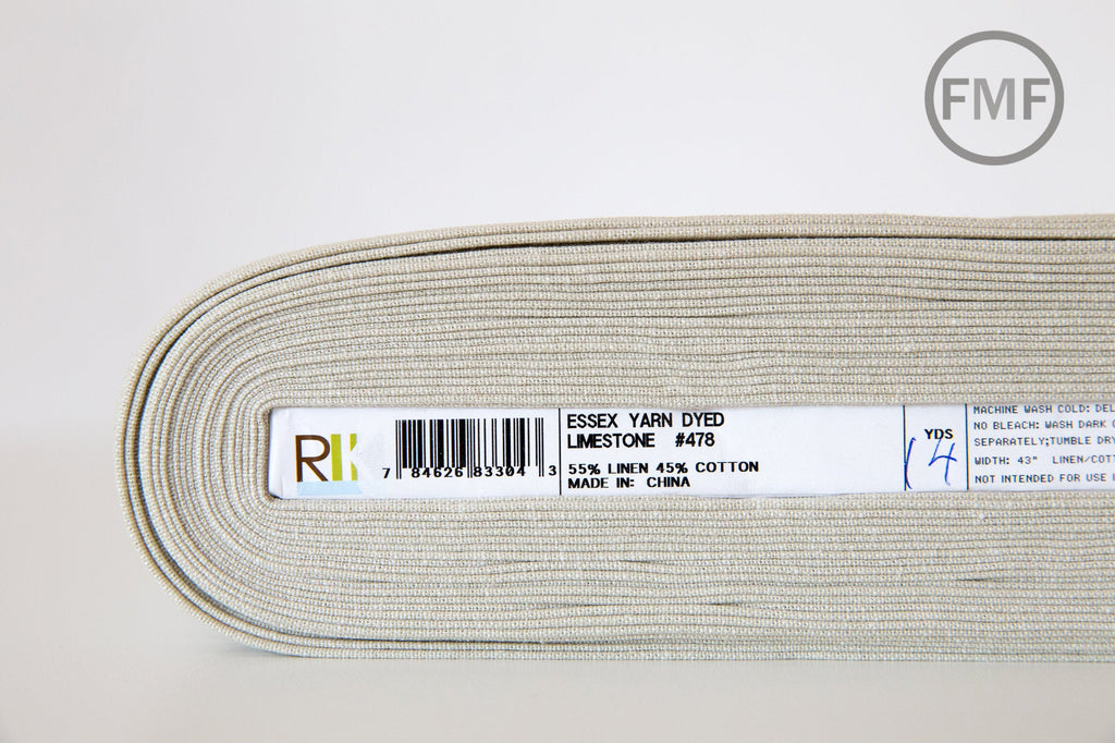LIMESTONE Yarn Dyed Essex, Linen and Cotton Blend Fabric from Robert Kaufman, E064-478 LIMESTONE