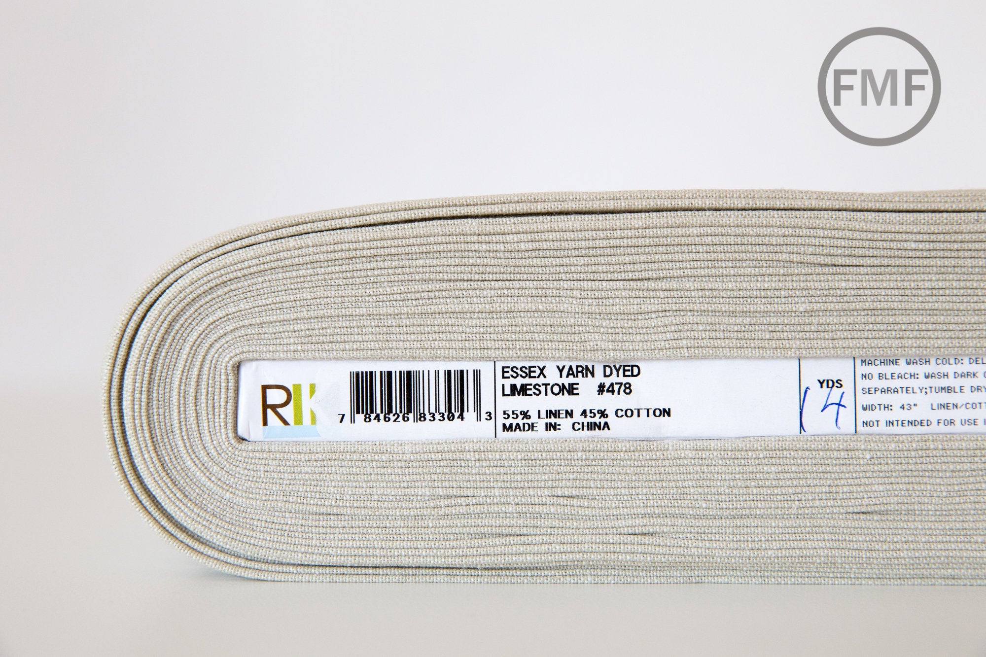 LIMESTONE Yarn Dyed Essex, Linen and Cotton Blend Fabric from Robert Kaufman, E064-478 LIMESTONE