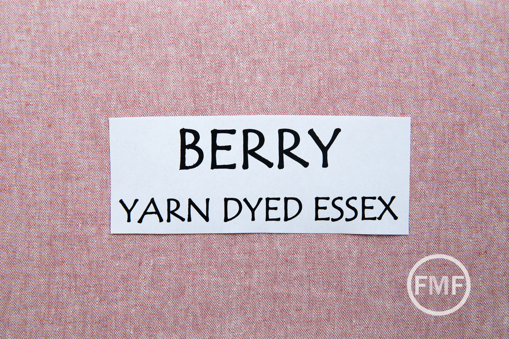 BERRY Yarn Dyed Essex, Linen and Cotton Blend Fabric from Robert Kaufman, E064-1016 BERRY