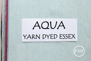 AQUA Yarn Dyed Essex, Linen and Cotton Blend Fabric from Robert Kaufman, E064-1005 AQUA