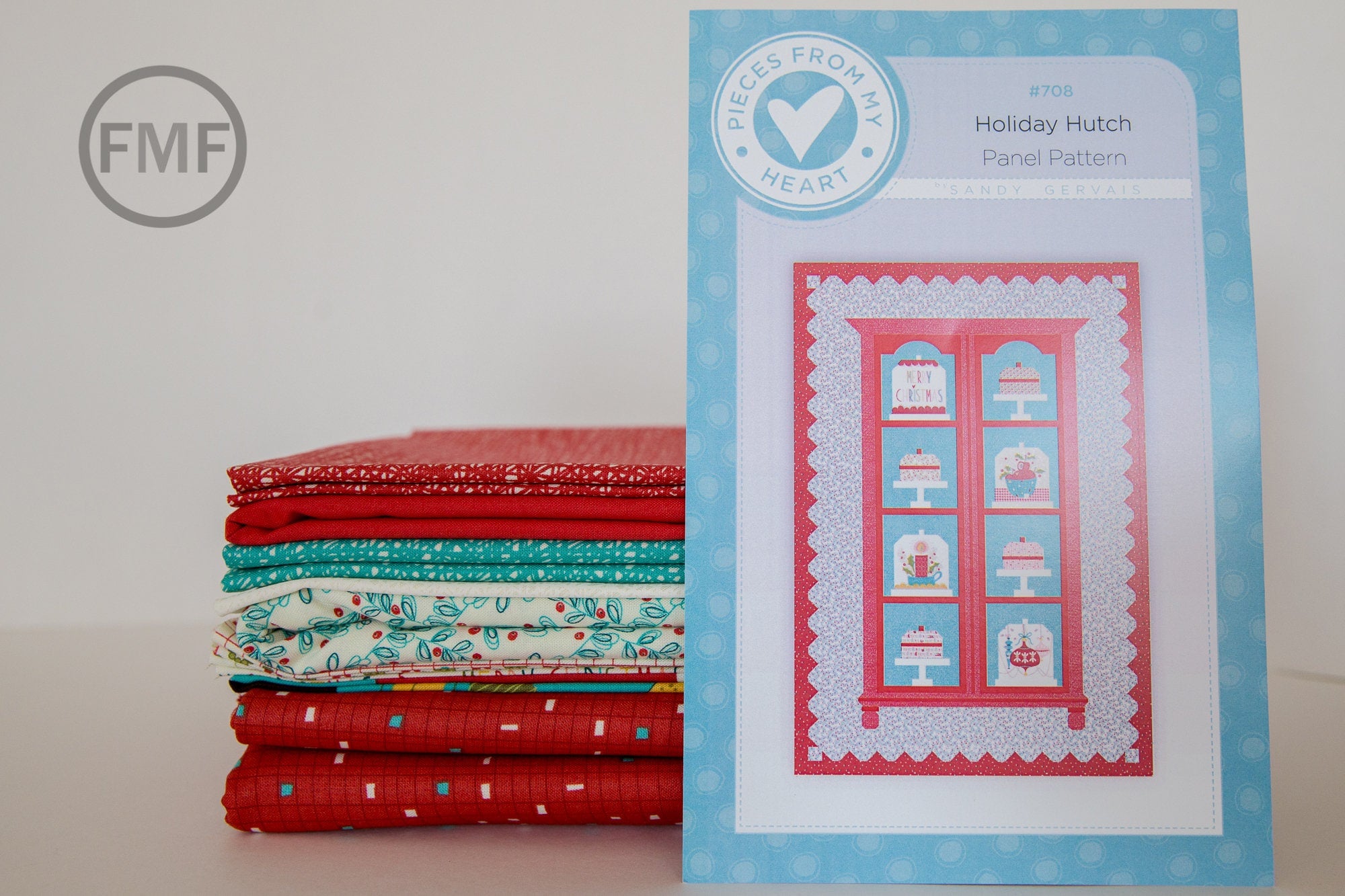 Holiday Hutch Quilt Kit, Sandy Gervais, Pieces from My Heart, Number 708, Oh What Fun Collection, 100% Cotton, Moda Fabrics