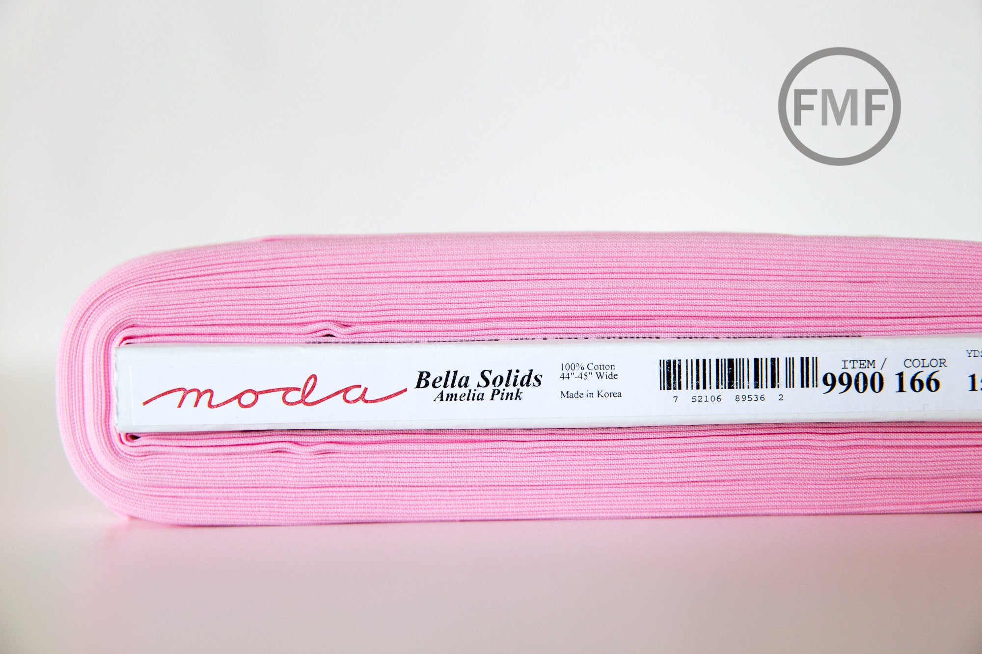 Amelia Pink Bella Cotton Solid Fabric from Moda, 9900 166