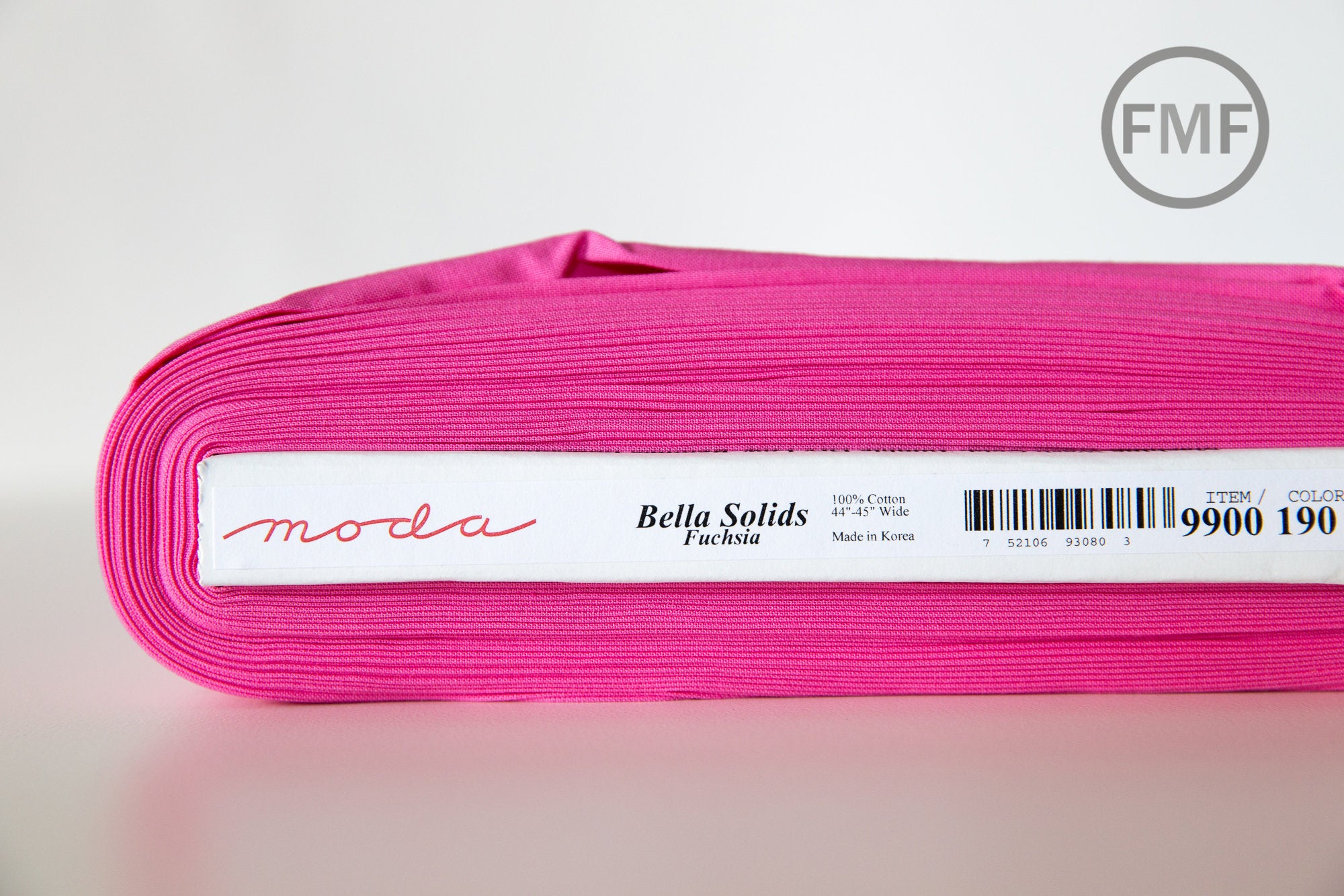 Fuchsia Bella Cotton Solid Fabric from Moda, 9900 190