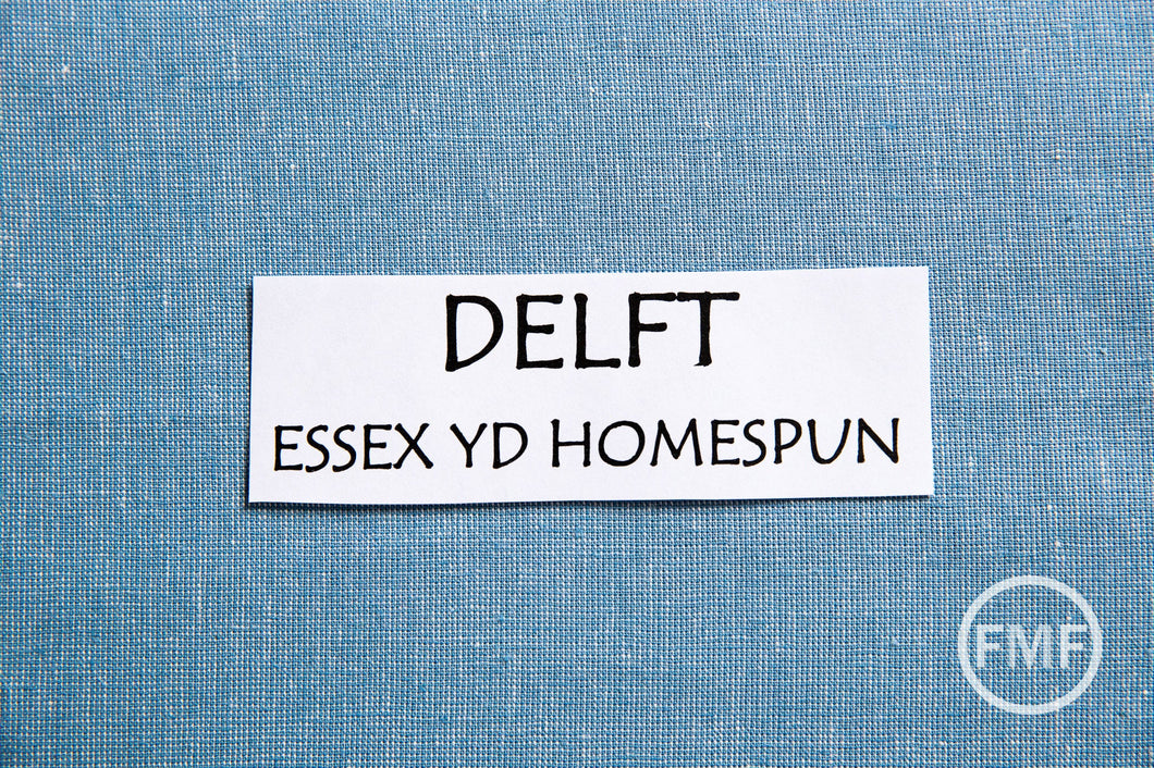 DELFT Homespun Yarn Dyed Essex, Linen and Cotton Blend Fabric from Robert Kaufman, E114-1101 DELFT