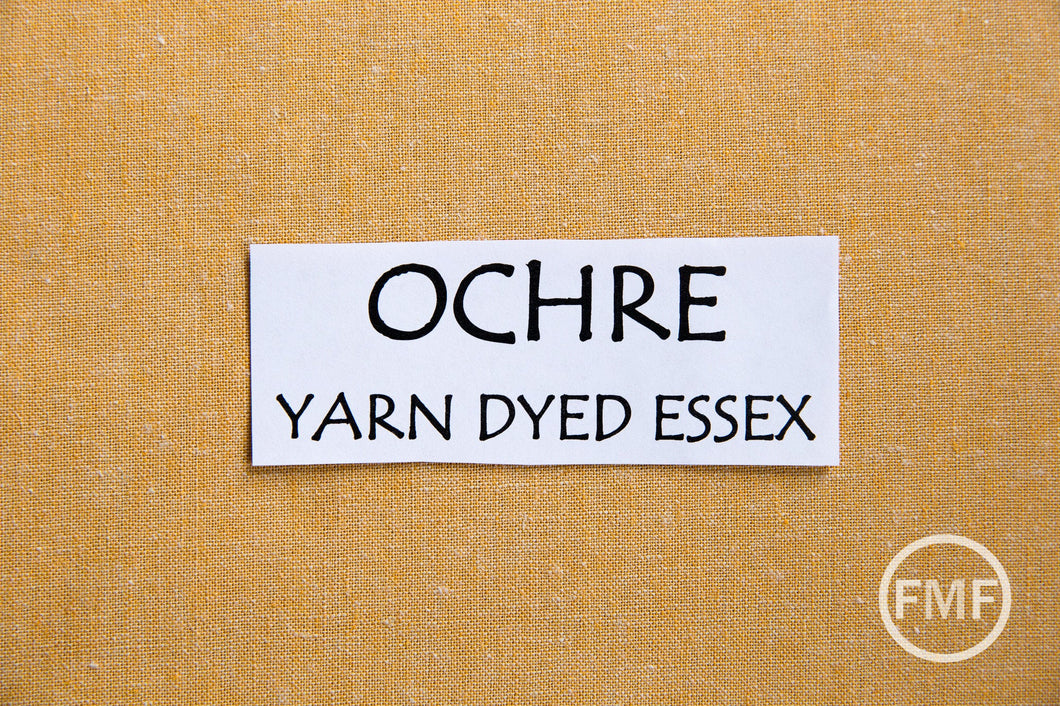 OCHRE Yarn Dyed Essex, Linen and Cotton Blend Fabric from Robert Kaufman, E064-1704 OCHRE
