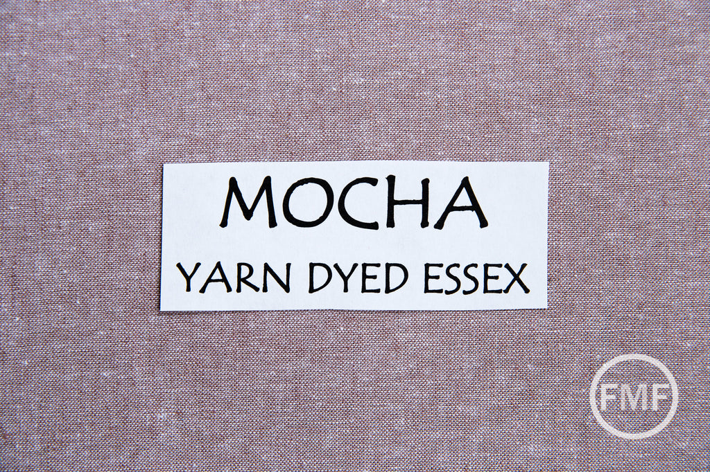 MOCHA Yarn Dyed Essex, Linen and Cotton Blend Fabric from Robert Kaufman, E064-1237 MOCHA