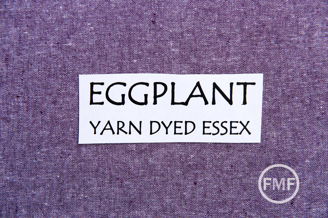 EGGPLANT Yarn Dyed Essex, Linen and Cotton Blend Fabric from Robert Kaufman, E064-1133 EGGPLANT