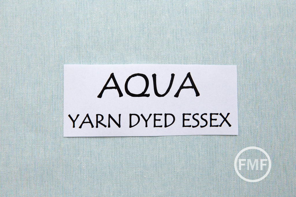 AQUA Yarn Dyed Essex, Linen and Cotton Blend Fabric from Robert Kaufman, E064-1005 AQUA