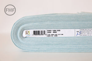AQUA Yarn Dyed Essex, Linen and Cotton Blend Fabric from Robert Kaufman, E064-1005 AQUA
