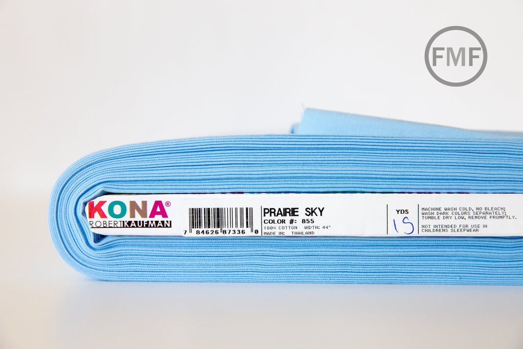Prairie Sky Kona Cotton Solid Fabric from Robert Kaufman, K001-855