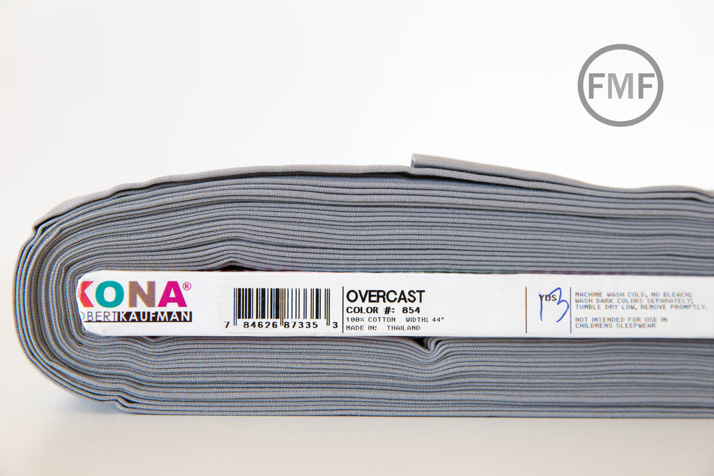 Overcast Kona Cotton Solid Fabric from Robert Kaufman, K001-854