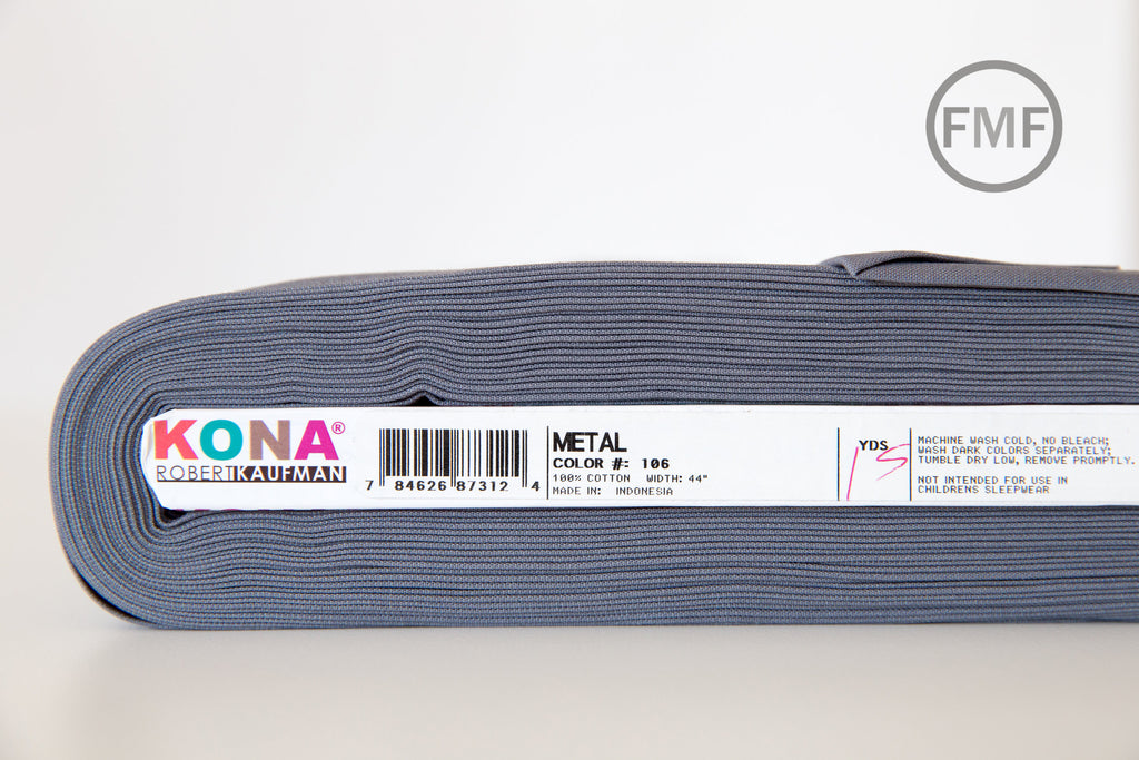 Metal Kona Cotton Solid Fabric from Robert Kaufman, K001-106
