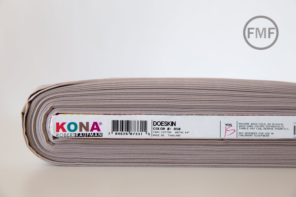 Doeskin Kona Cotton Solid Fabric from Robert Kaufman, K001-850