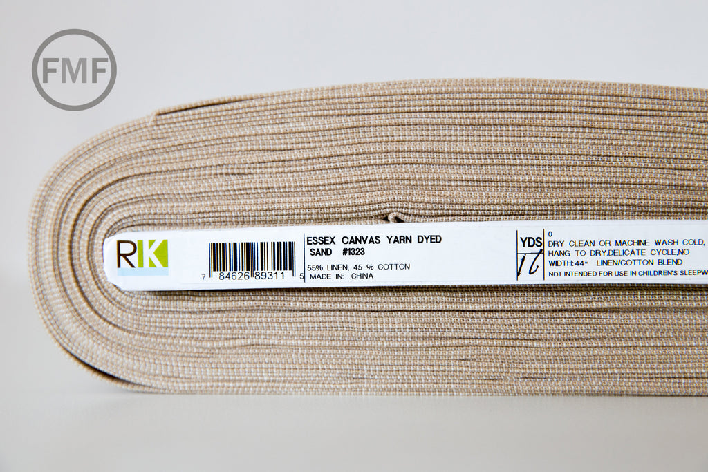 Sand Yarn Dyed Essex Canvas, Linen and Cotton Blend Fabric from Robert Kaufman, E120-1323 SAND