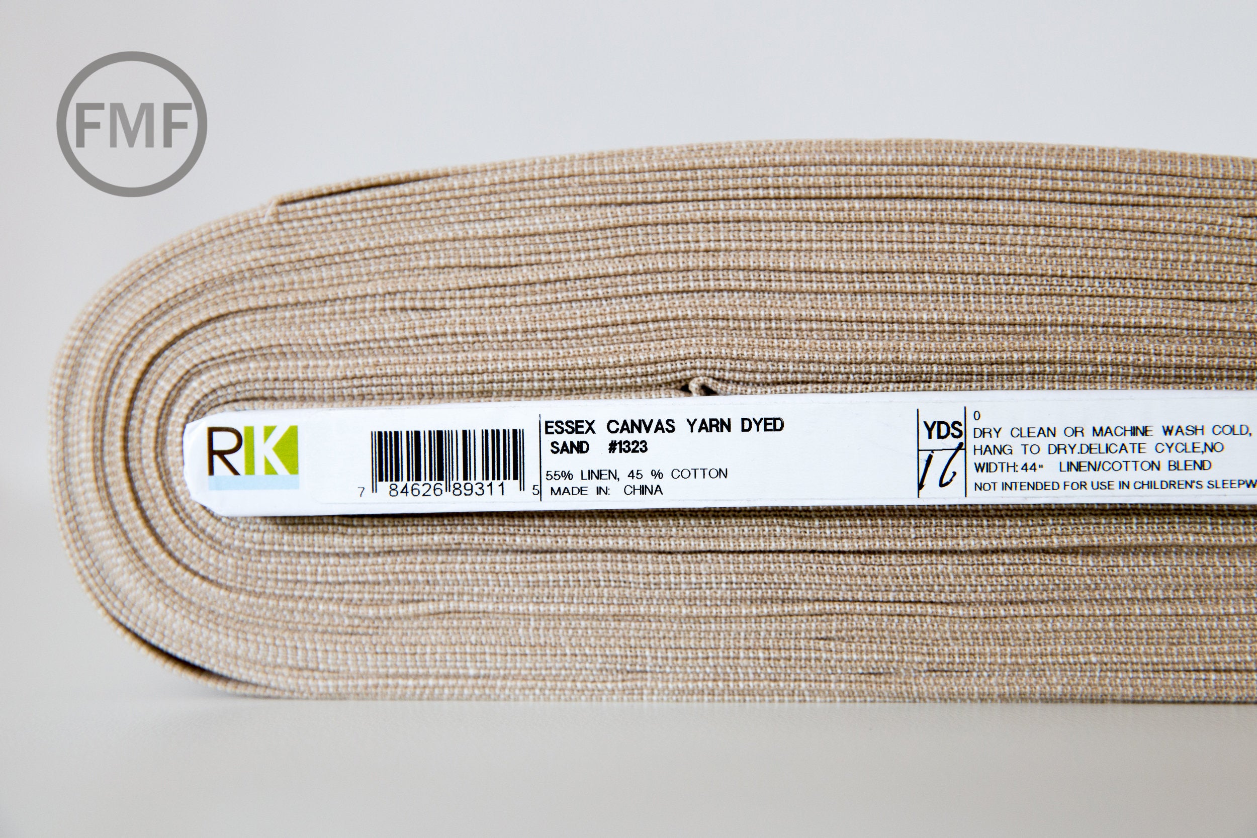 Sand Yarn Dyed Essex Canvas, Linen and Cotton Blend Fabric from Robert Kaufman, E120-1323 SAND
