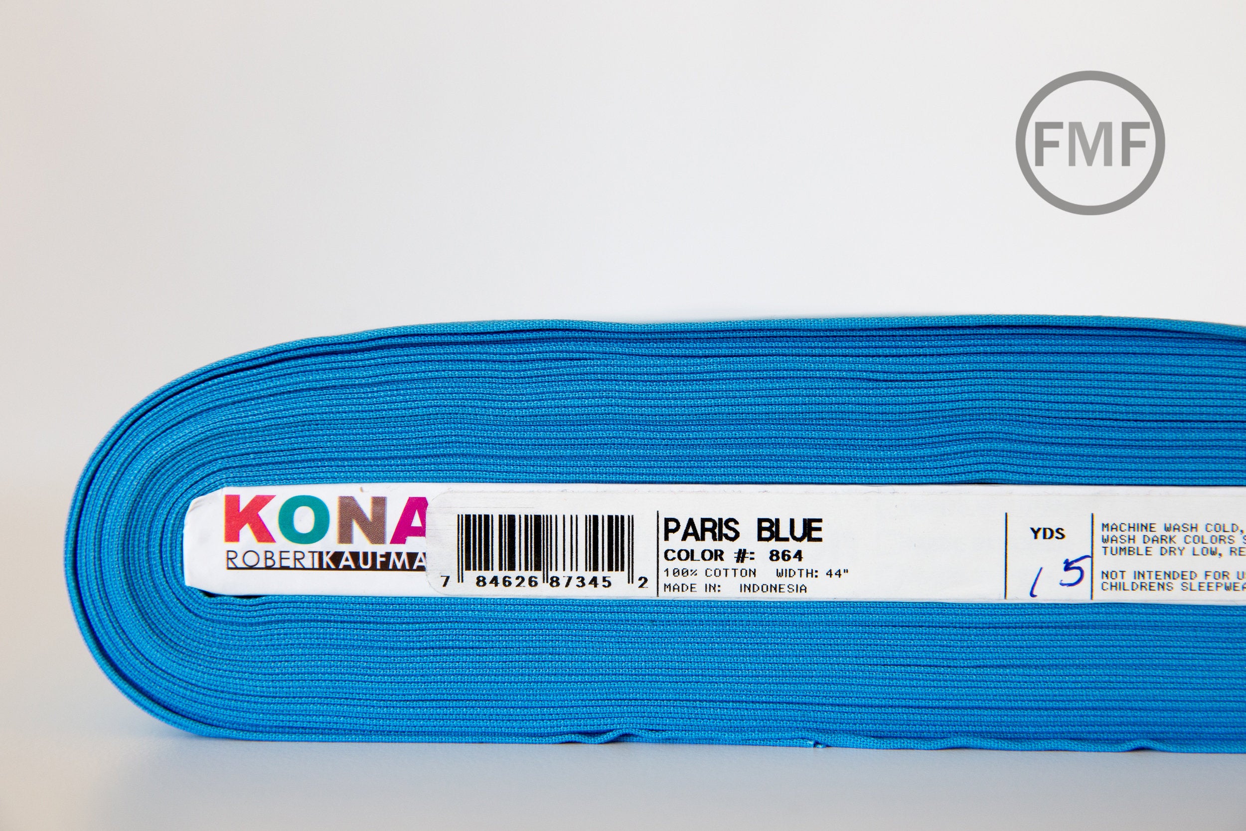Paris Blue Kona Cotton Solid Fabric from Robert Kaufman, K001-864