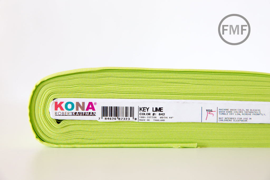 Key Lime Kona Cotton Solid Fabric from Robert Kaufman, K001-842