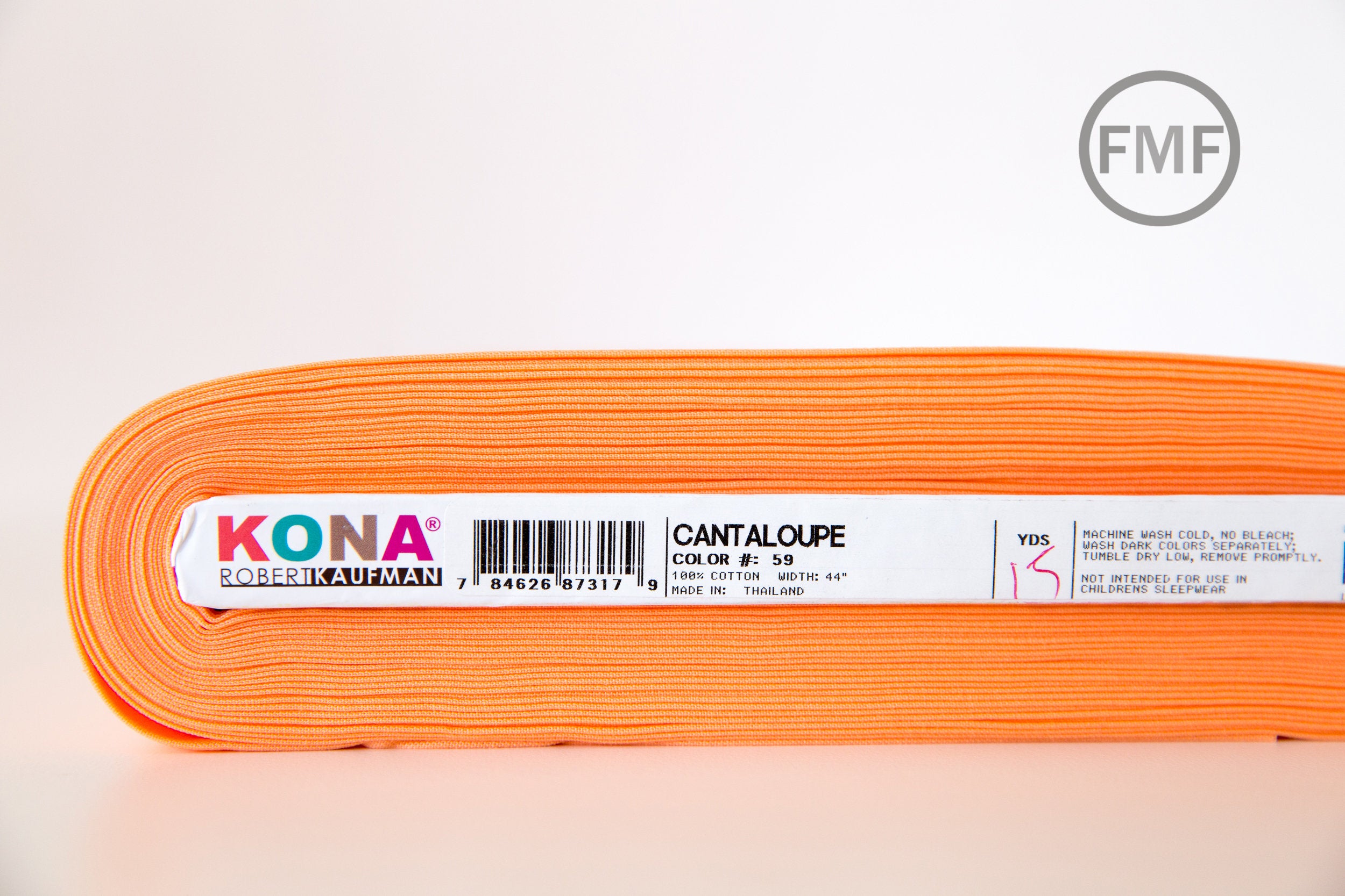 Cantaloupe Kona Cotton Solid Fabric from Robert Kaufman, K001-59