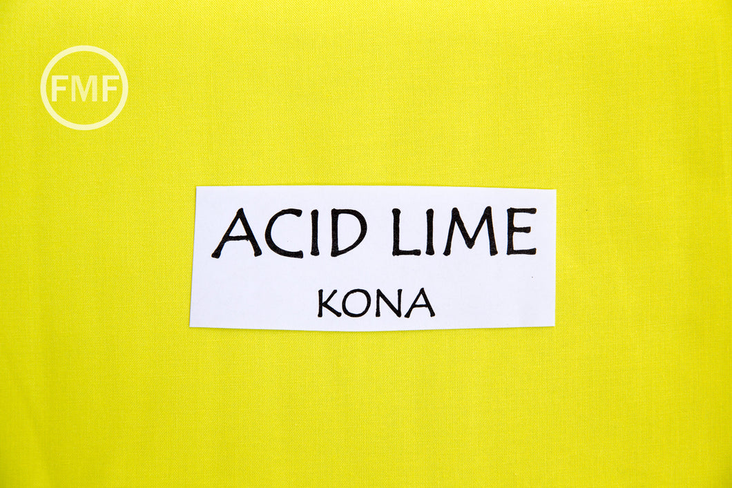 Acid Lime Kona Cotton Solid Fabric from Robert Kaufman, K001-860