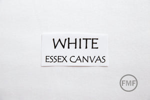 White Essex Canvas, Linen and Cotton Blend Fabric from Robert Kaufman, E119-1387 WHITE
