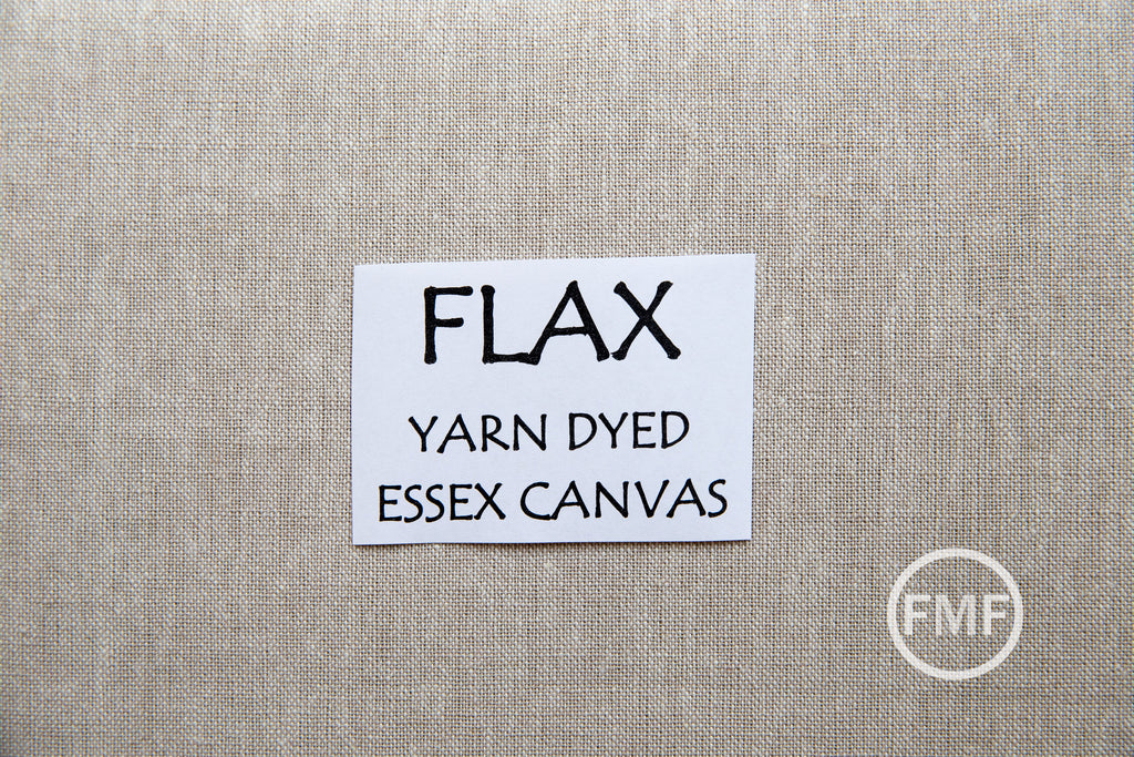 Flax Yarn Dyed Essex Canvas, Linen and Cotton Blend Fabric from Robert Kaufman, E120-1143 FLAX